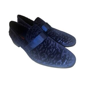 Robert David Men's Stylish Blue Velvet Tuxedo Dress Shoes-size 14